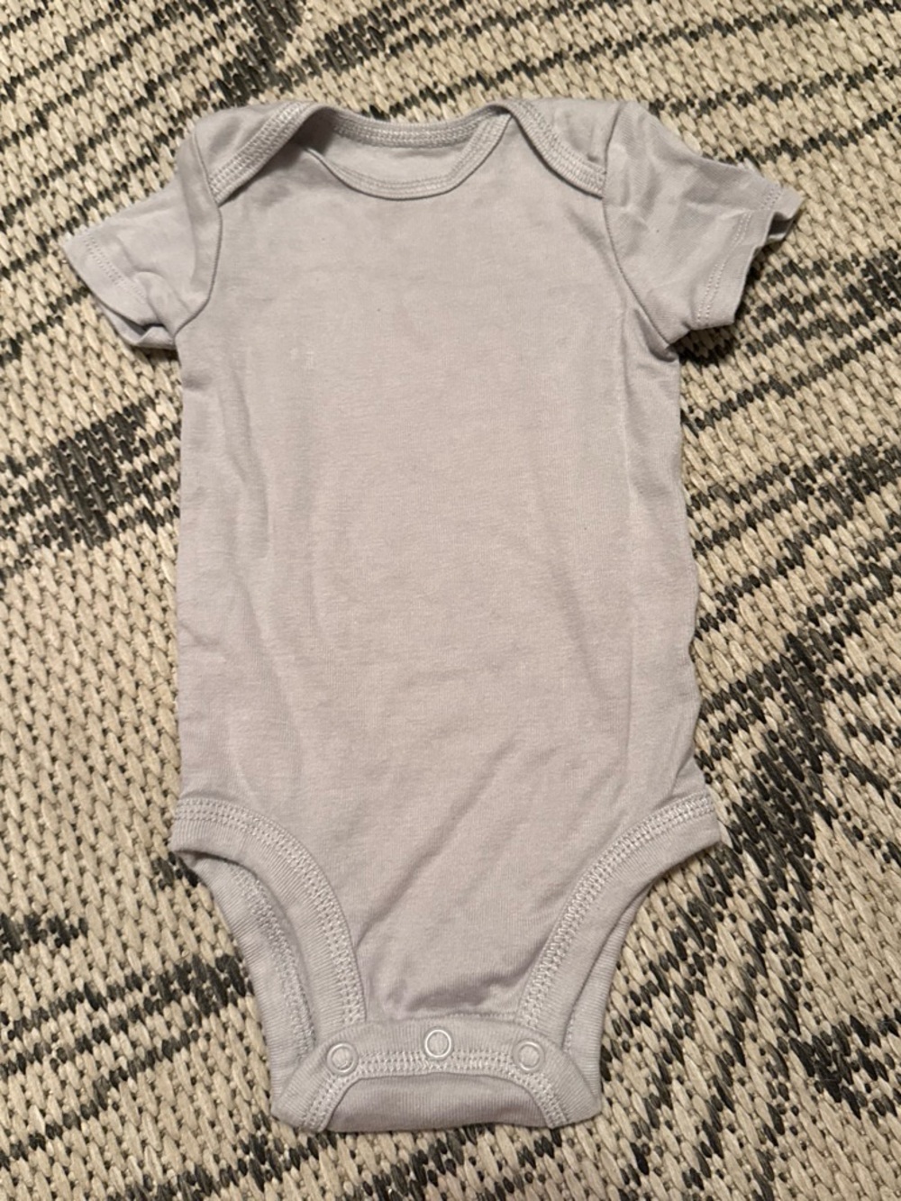 Classic Short-Sleeve Baby One-Piece in Light Gray size 3 months